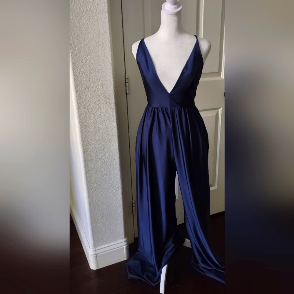 Urban Outfitters Plunging Neckline Jumpsuit with wide Legs